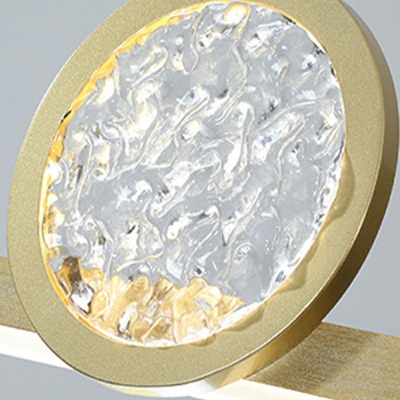 LED Minimalist Island Light Strip Shape Wrought Iron Chandelier in Gold