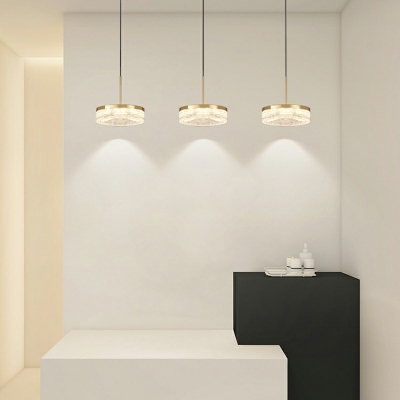 Metallic Pendant Lighting Fixtures with Acrylic Shade Modern Hanging Light