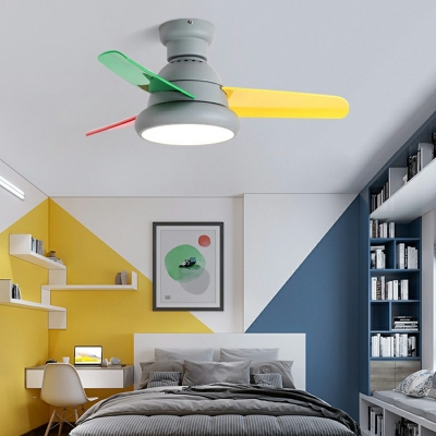 Modern Flush Mount Ceiling Fans with Acrylic Shade Fan Lighting for Bedroom