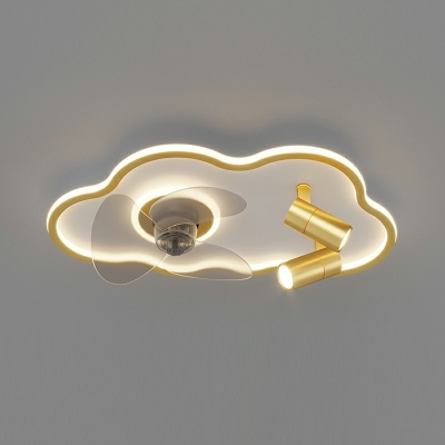 Modern LED Flushmount Fan Lighting Fixtures Children's Room Flush Mount Fan Lighting