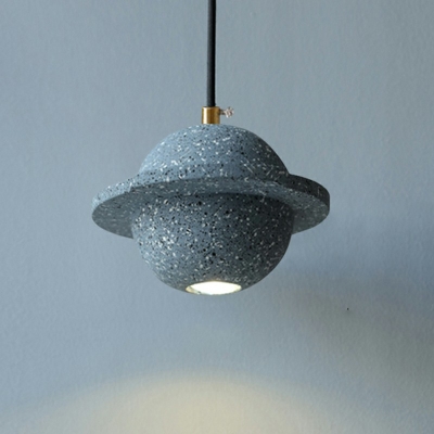 Modern Style Orbit Hanging Pendant Light Stone 1-Light Pendant Light in Grey