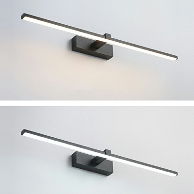 Modern Style Streamlined Vanity Lighting Ideas Metal 1-Light Vanity Lighting in Black