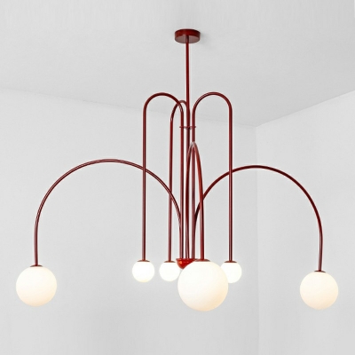 Postmodern Hanging Light 6 Lights Metal Chandelier Light for Living Room