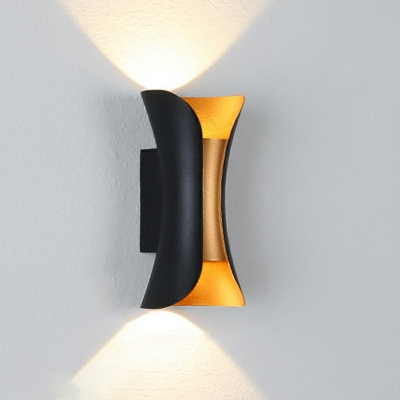 Small Waist Double Head Waterproof Black Gold LED Wall Light Sconce Wall Lighting Fixtures