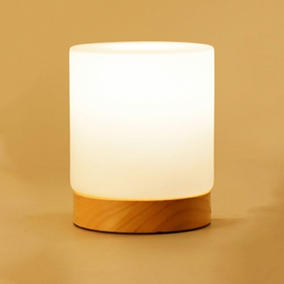 Contemporary Glass and Wood Table Lamps Bedside Reading and Bedroom Lamps