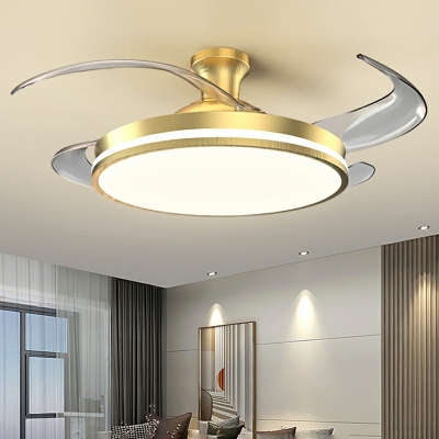 Contemporary Metal Flush Ceiling Lights Bedroom Ceiling Fan Light