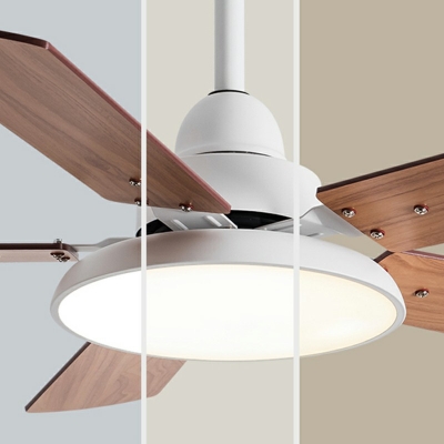 Contemporary Wood Semi Flush Ceiling Lights Bedroom Ceiling Fan Light