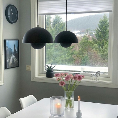 Dome Metal Suspension Pendant Modern Macaron Hanging Ceiling Light for Dinning Room