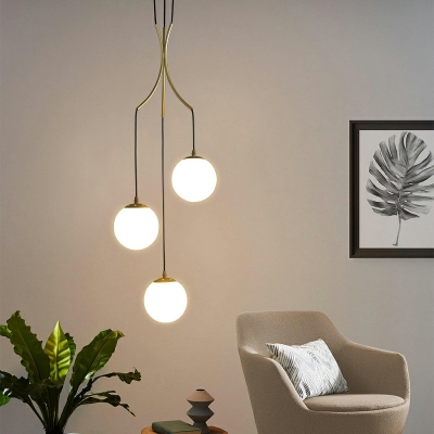 Glass Multi-head Modern Living Room Loft Hanging Light Fixtures Hanging Ceiling Lights