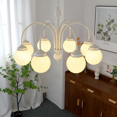 Globe Glass Chandelier Lighting Fixtures Minimalism Hanging Ceiling Light for Living Room