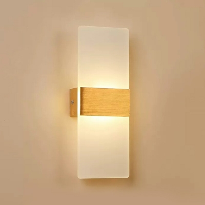 Gold Rectangular Sconce Light Fixture Modern Style Metal 1 Light Wall Sconce Lights