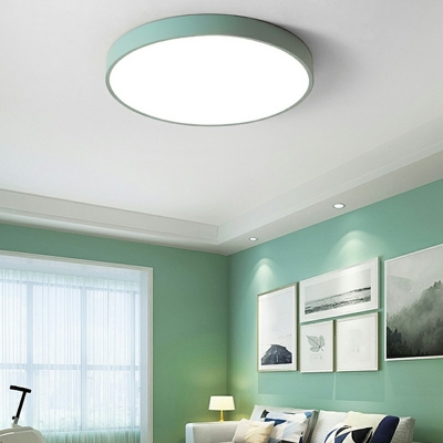Modern Round Flush Mount Ceiling Light Metal Ceiling Light for Bedroom