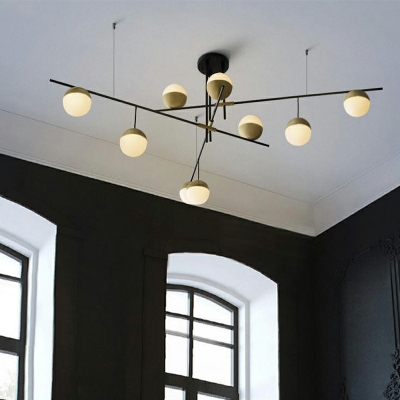 Postmodern Industrial Style Chandelier Simple Glass Pendant Light for Dining Room