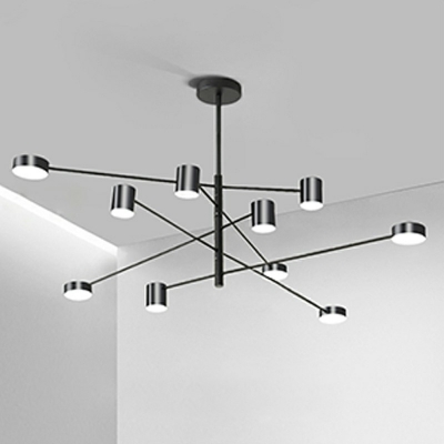 Postmodern Style Pendant Light  Metal Acrylic Cylinder Chandelier Light for Living Room
