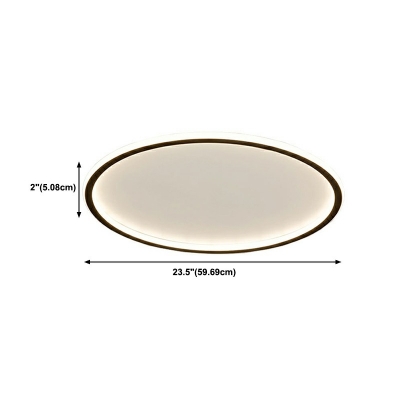 Round Minimalist Ceiling Light Stylish Modern Acrylic LED Flush Mount Lamp in Black/ White/ Gold, for Bedroom