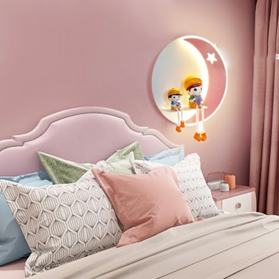 Simple Modern  Wall Lighting Fixtures Boys Girls Cartoon Warm LED Wall Light Sconce