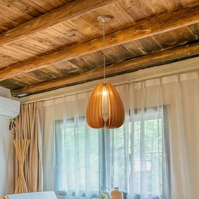 Single Bulb Pendant Lighting Fixture Wooden Modern Hanging Light Fixture