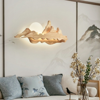 Wooden Wall Lighting Fixtures with Acrylic Shade Wall Mounted Lamp