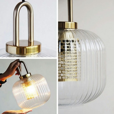 1-Light Pendant Light Fixture Contemporary Style Geometric Shape Metal Hanging Lights