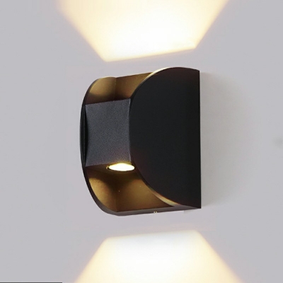 2 Lights Bend Square Wall Mounted Lighting Modern Style Metal Wall Sconce Lighting in Black