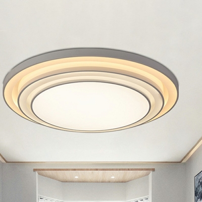 3 Light Contemporary Ceiling Light Round Acrylic Ceiling Fixture for Bedroom