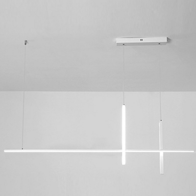 3 Light Contemporary Island Lighting Acrylic Linear Island Lights for Dining Room