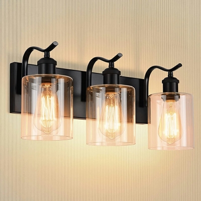 3-Light Sconce Lights Industrial Style Cylinder Shape Metal Wall Mount Light