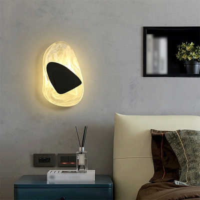 Abstract Panels Wall Lighting Ideas Modern Style Acrylic 1-Light Sconce Light in Gold