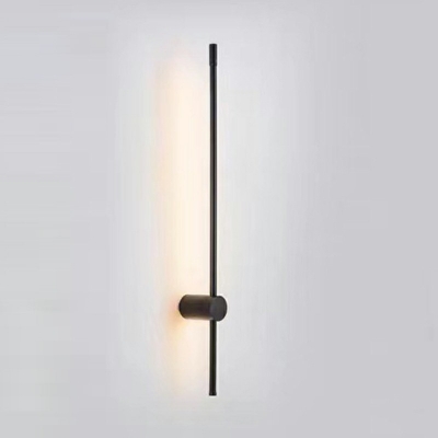 Black Linear Wall Mounted Lighting Modern Style Metal 1 Light Wall Sconce Lights
