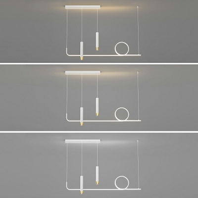 Cylinder Island Lights Modern Style Metal 3-Lights Island Pendants in White