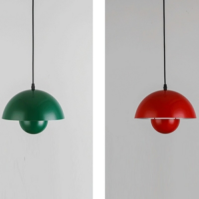 Modern Style Carillon Pendant Ceiling Lights Metal 1-Light Hanging Ceiling Light in Green