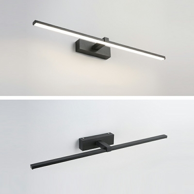 Modern Style Streamlined Vanity Lighting Ideas Metal 1-Light Vanity Lighting in Black