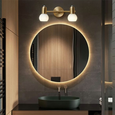 Modernist Global Wall Mounted Vanity Light Glass Vanity Mirror Bath Light