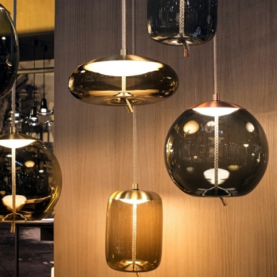 Restaurant Bar Single Head Glass Luxury Hanging Light Fixtures Hanging Ceiling Lights