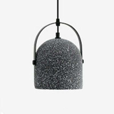 Swell Pendant Light Fixture Modern Style Stone 1-Light Hanging Ceiling Light in Black