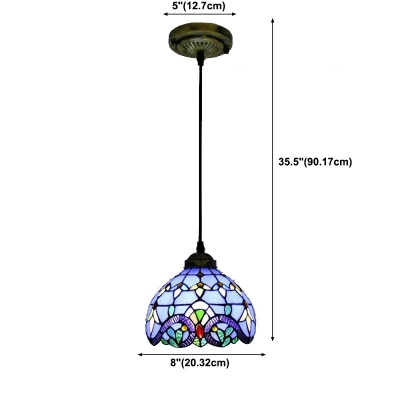Tiffany Stained Glass Hanging Pendant Light for Living Room and Bedroom