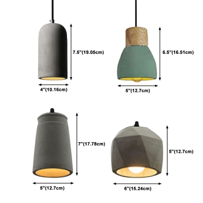 1 Light Conical Pendant Lighting Fixtures Modern Style Stone Pendant Lamp in Grey