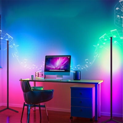 1-Light Floor Standing Lamps Minimalism Style Linear Shape Metal Stand Up Lamps