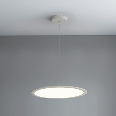 1-Light Pendant Ceiling Lights Minimalist Style Round Shape Metal Hanging Light Kit