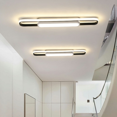 2 Light Contemporary Ceiling Light Oval Acrylic Ceiling Fixture for Aisle