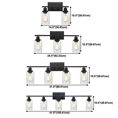 2-Light Sconce Lights Industrial Style Cylinder Shape Metal Wall Mount Light