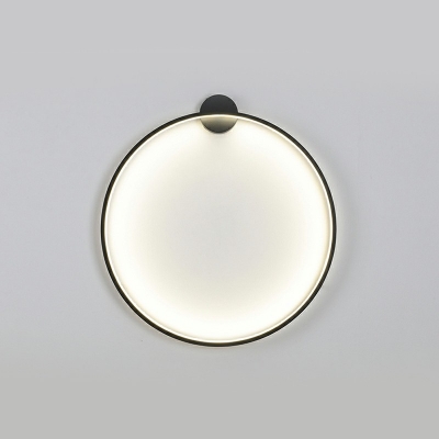 Black Ring Wall Sconce Modern Style Metal 1 Light Wall Sconce Lighting