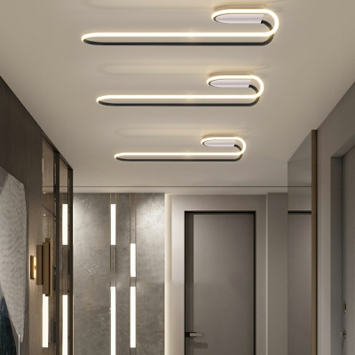 Contemporary Flush Mount Ceiling Light Fixture Linear Ceiling Light Fixtures