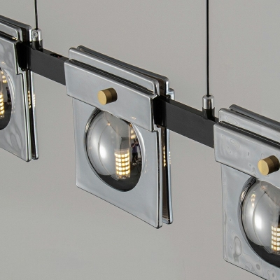 Contemporary Suspension Pendant Lights Metal & Glass 7.1