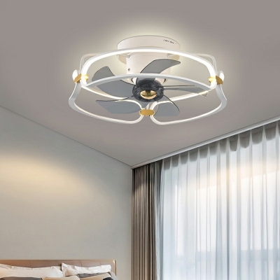Flush Mount Fan Lighting Kid's Room Style Acrylic Flush Mount Ceiling Fan Light for Living Room