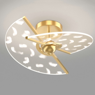 Modern Style Ultrathin Flush Mount Lighting Acrylic 2-Lights Flushmount Lighting in Gold