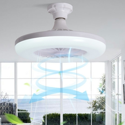 Remote Control Round Bedroom Hanging Fan Lamp Acrylic  10.2
