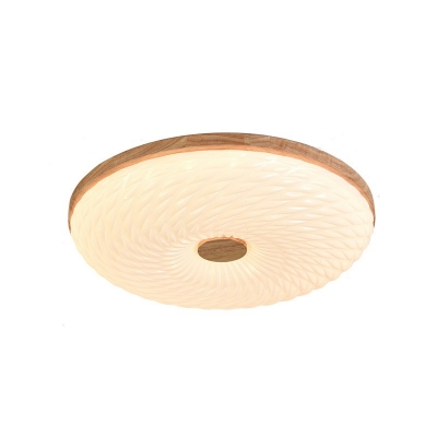 Wooden Flush Mount Ceiling Light Fixture with Acrylic Shade Flush Mount Lamp