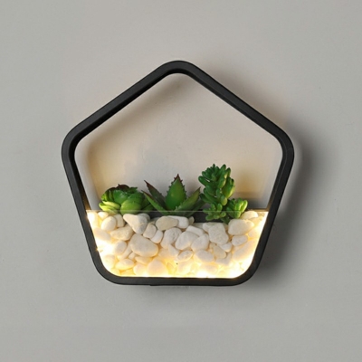 1-Light Sconce Lamp Minimalism Style Geometric Shape Metal Wall Mount Light