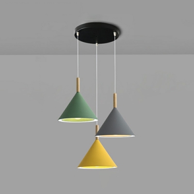 3 Lights Contemporary Ceiling Light Simple Nordic Macaron Pendant Light Fixture for Living Room